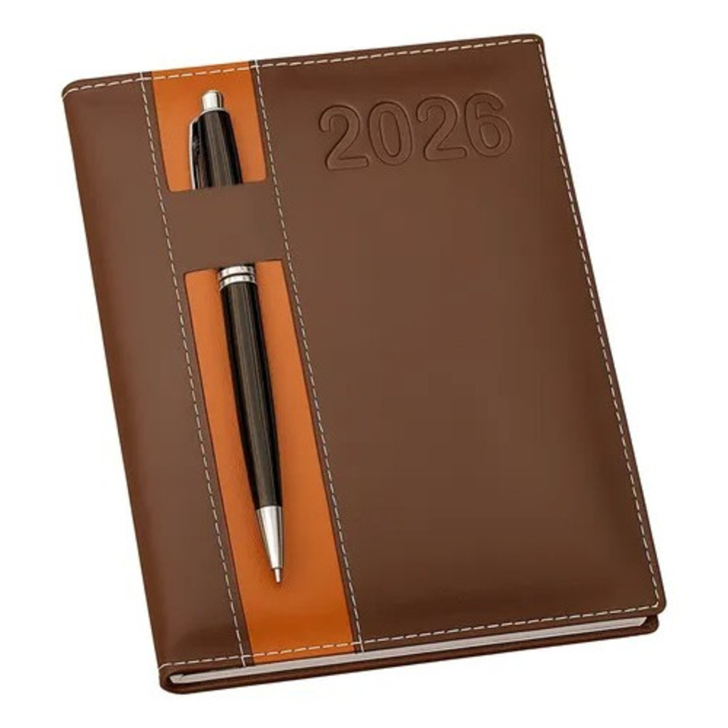 Agenda Dária Tradicional Capa de Couro 2026