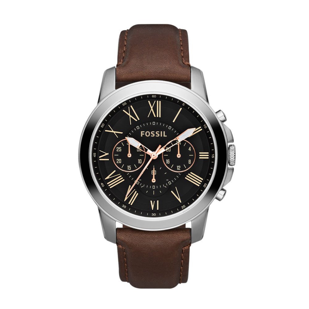 Relógio Fossil Masculino Grant Prata - FS4813/Z