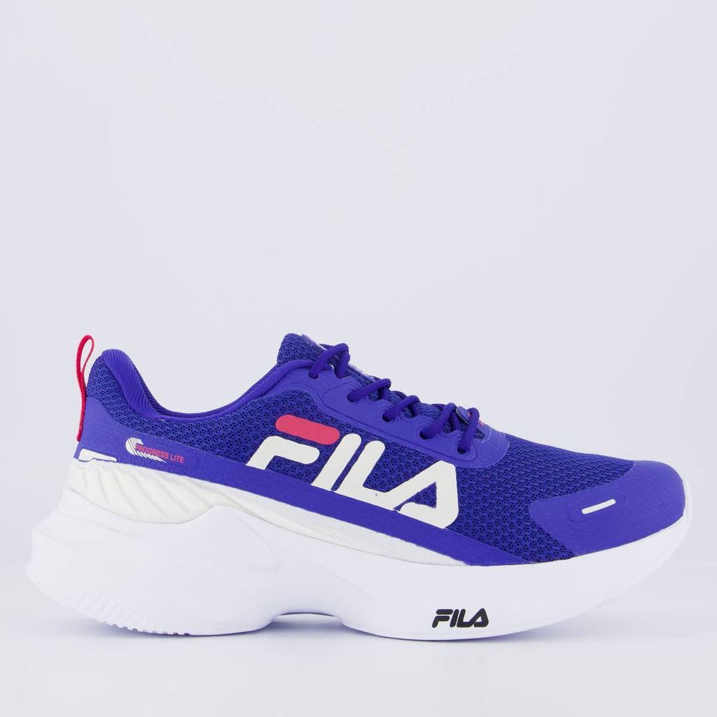 Tênis Fila Progress Lite Feminino Azul e Branco em Oferta na Shopee