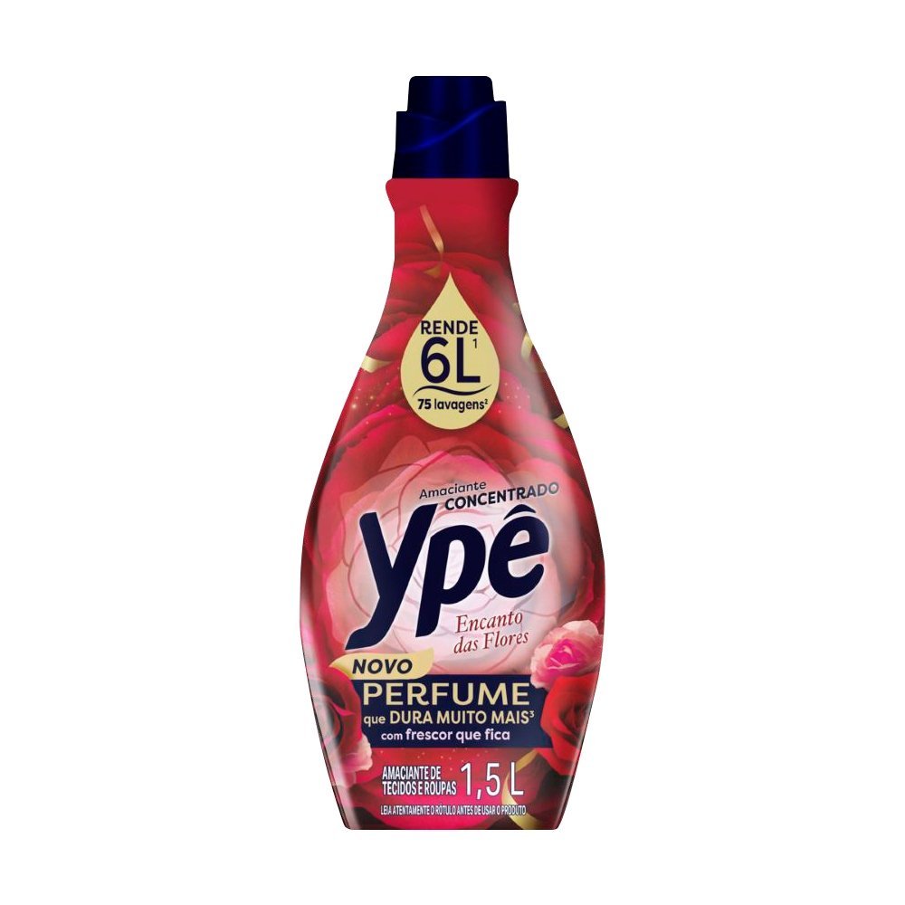 Amaciante Ypê Concentrado Encanto das Flores 1,5L - Embalagem com 9 Unidades em Oferta na Shopee