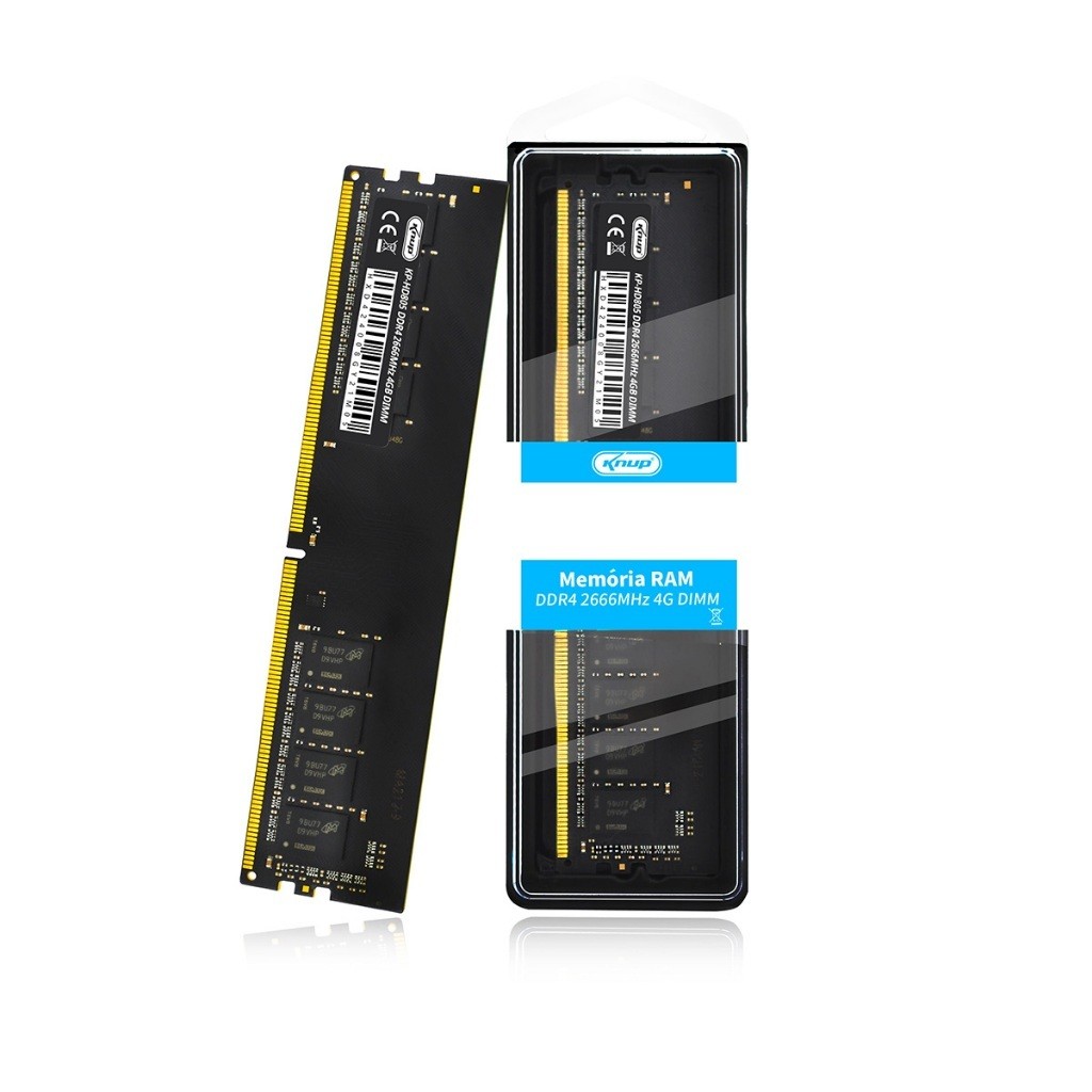 Memória RAM Knup Para PC DDR4 4GB 2666Mhz DIMM Notebook Compurador Preto KP-HD805