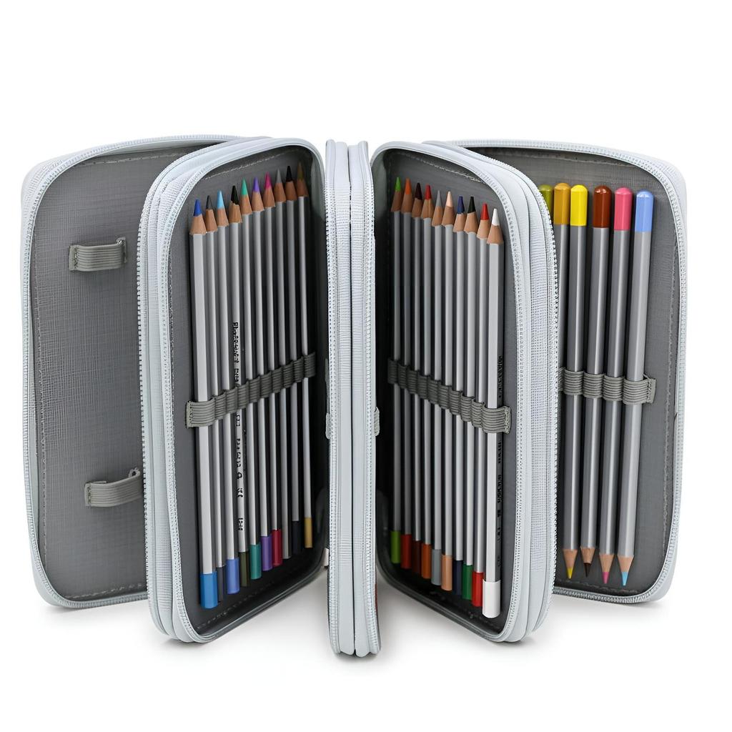 estojo escolar 72 furos de cor quatro camadas organizador de lápis grande capacidade box em Oferta na Shopee