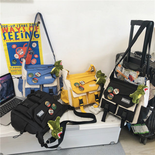 Bolsa De Lona Para Estudantes Universitários De Grande Capacidade Bolsa De Ombro Unissex Casual Satchel Gym Bag em Oferta na Shopee