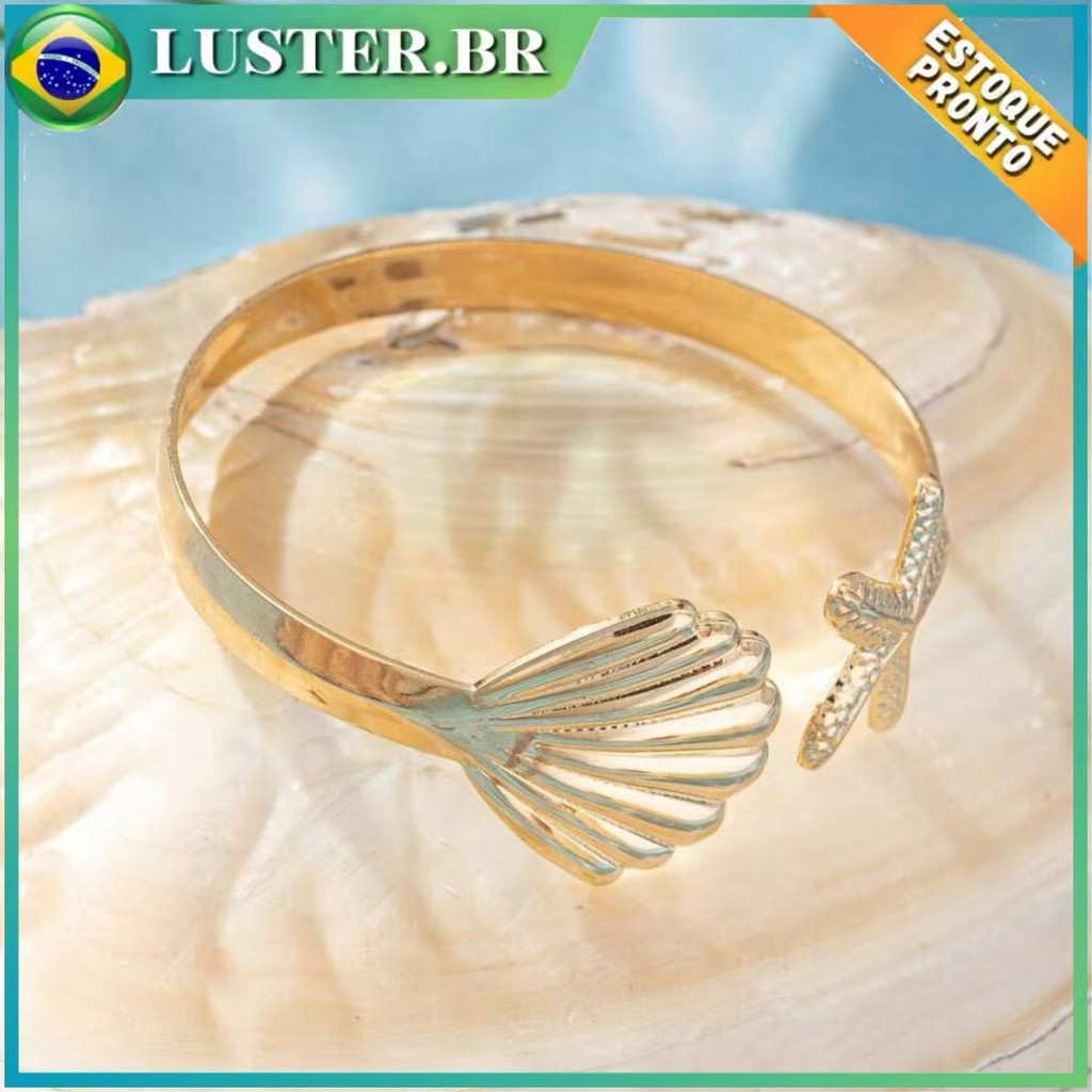 Pulseira Femininas Individual Assimétrica | Concha + Estrela do Mar | Estilo Praia e Férias em Oferta na Shopee