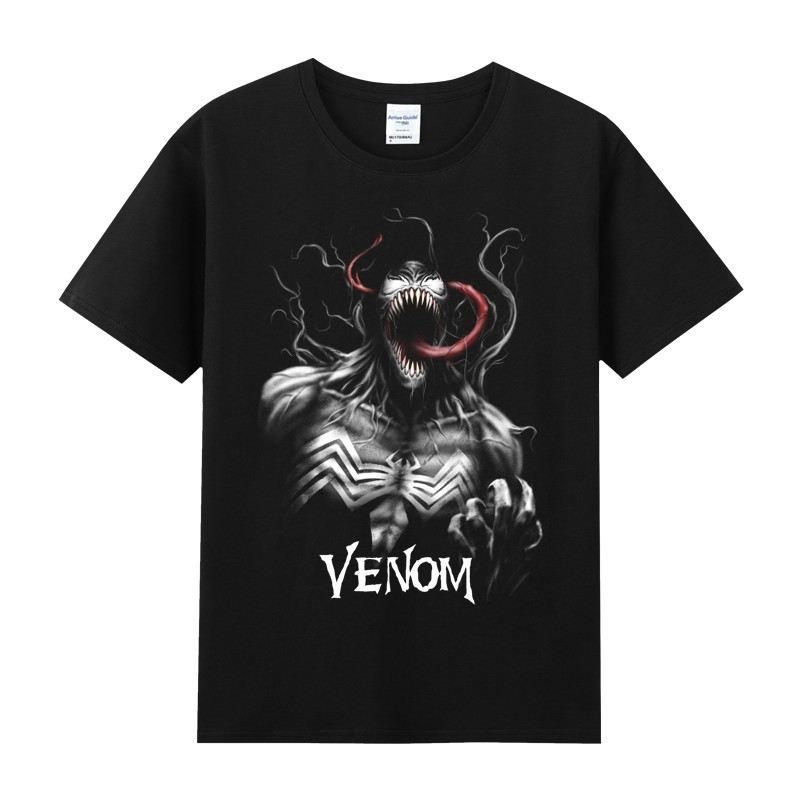 Camiseta Unissex Oversized Plus Size Feminina Masculina Venom Marvel Homem Aranha Vilão Herói Estilosa  Moderna Moda
