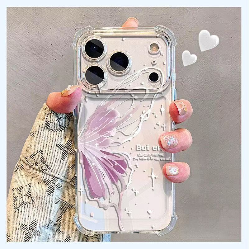 Capa para celular asas de borboleta adequada para Motoroal Moto G86 G75 G56 G52 G35 G24 G15 G04 E13 E22 TPU Capa Macia