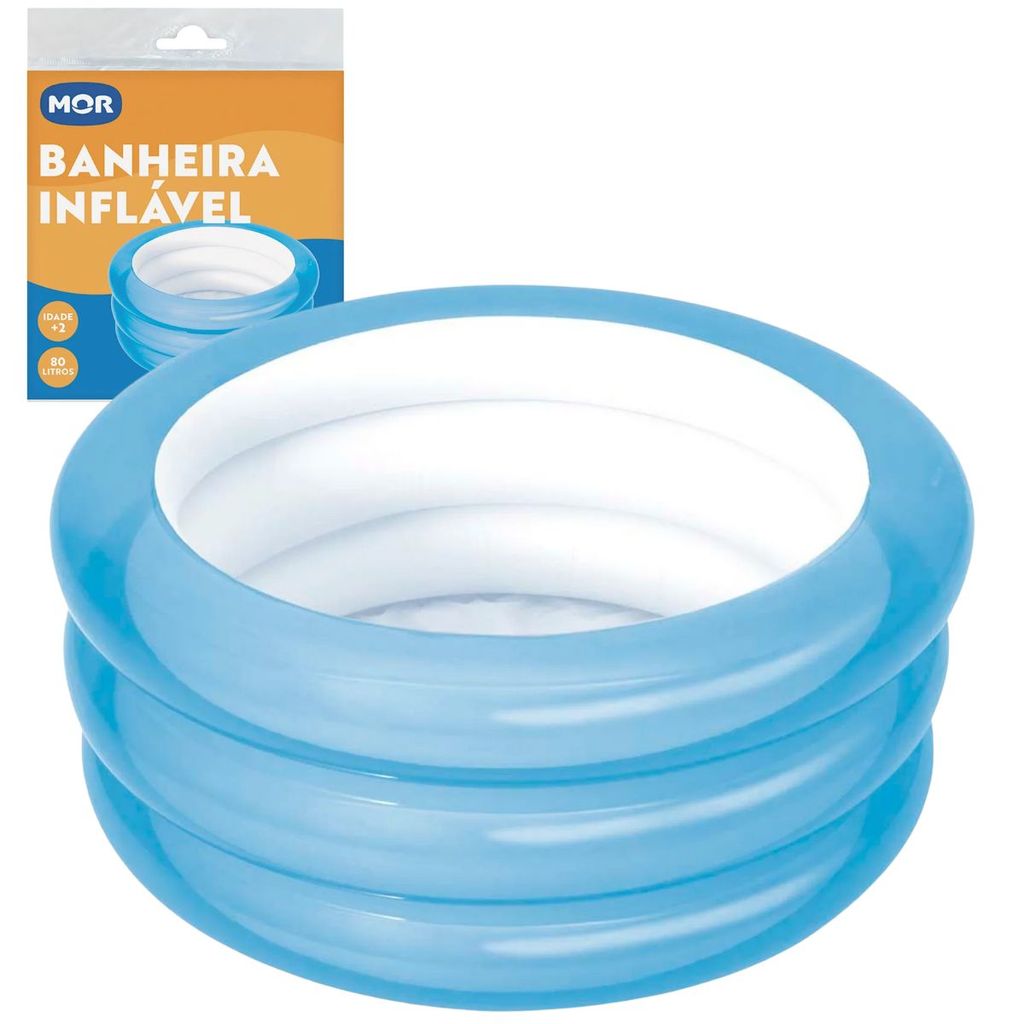 Banheira Inflável 80 Litros Azul 1781 - Mor em Oferta na Shopee