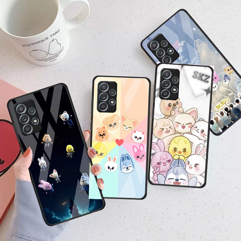 Stray Kids 02 Capa De Telefone De Vidro Para Samsung Galaxy A16 A15 A25 A35 A55 A53 A54 A34 A14 A32 A52 4G 5G A56 A54