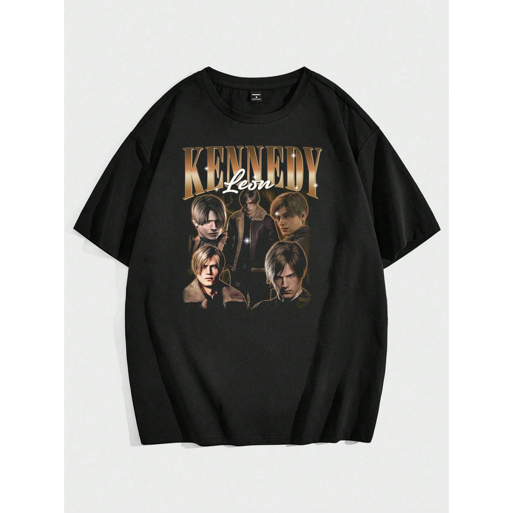 Camiseta Básica Resident Evil Kennedy Leon Camisa 100% Algodão Streetwear Temos Plus Size Lançamento - Envio Rápido