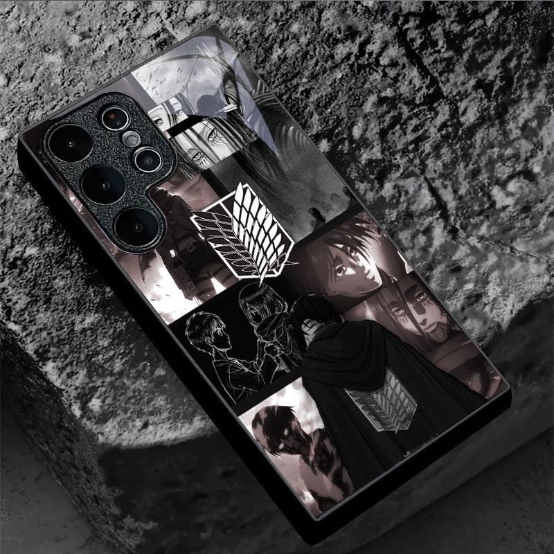 Attack on Titan 01 design Capa De Telefone De Vidro Para Samsung Galaxy S20 S21 S22 S23 S24 S25 Ultra Plus S23FE S24FE A