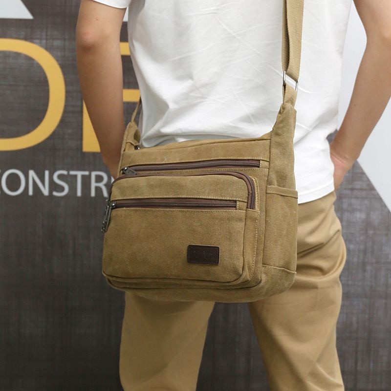 Bolsa lona de Ombro Masculino Unissex Moda Casual Crossbody Versátil de Alta Qualidade 501 em Oferta na Shopee