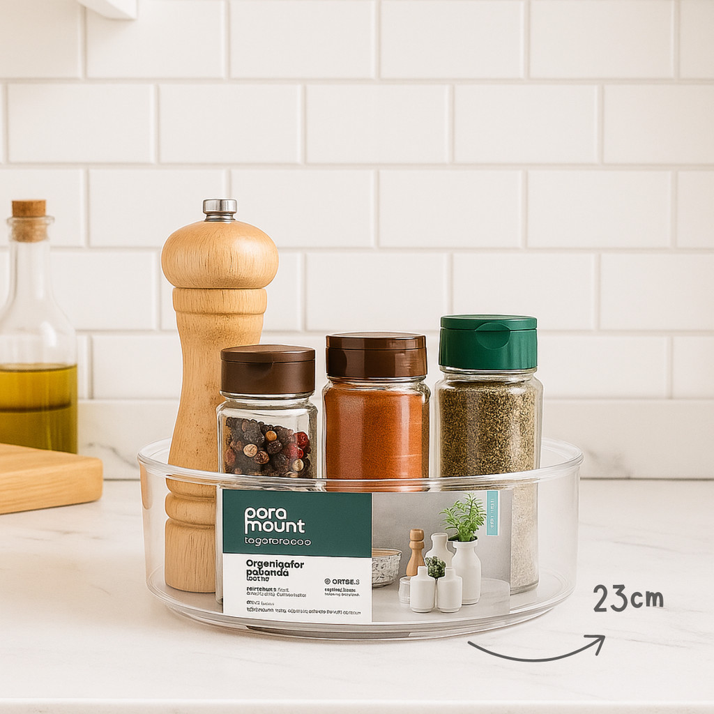Organizador Giratório Maquiagem Cosméticos Tempero Cozinha 23cm