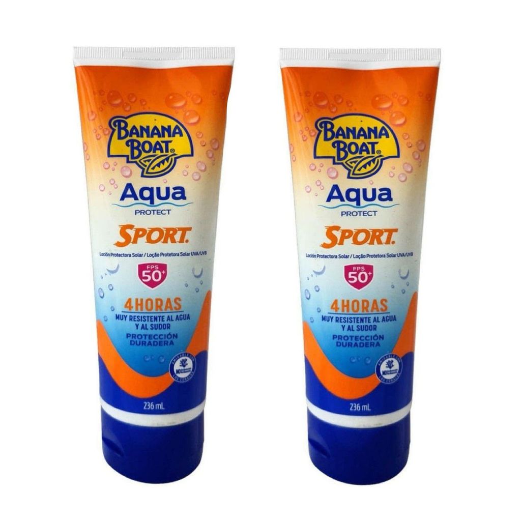 Kit 2 Protetor Bloqueador Filtro Solar Banana Boat Aqua Protect Sport FPS50 236ml