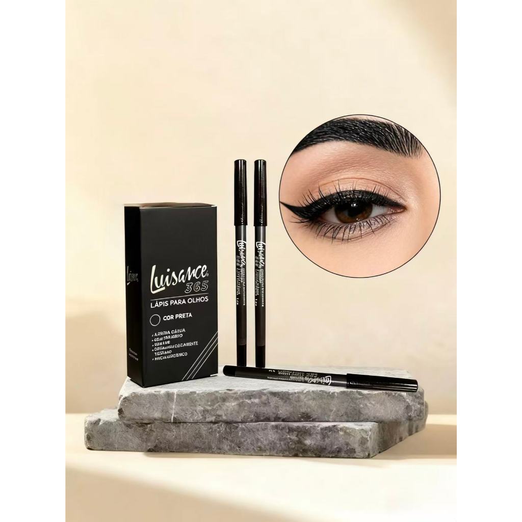 Lápis Delineador Preto Luisance L5201 – À Prova d’Água, Apontável e de Longa Duração