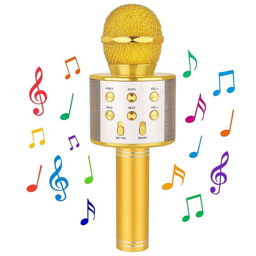 Microfone karaoke portatil infantil bluetooth sem fio alto