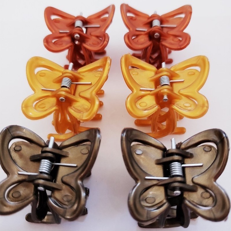 kit 12 unidades Piranhas de cabelo Borboleta Pequeno - Raças em Oferta na Shopee