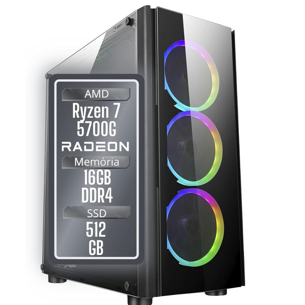 PC Gamer 3Green Winner, AMD Ryzen 7 5700G, 16GB DDR4, SSD 512GB, Gráficos Radeon VEGA, Fonte 500W - GSW-24011