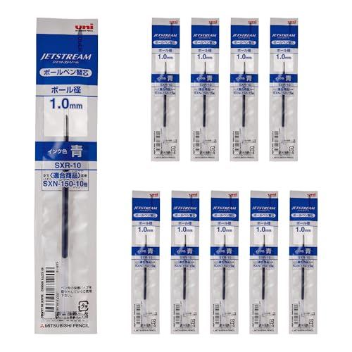 Recarga De Caneta Esferográfica Mitsubishi Pencil Jetstream 1.0 Mm Azul Pacote Com 10 SXR10.33