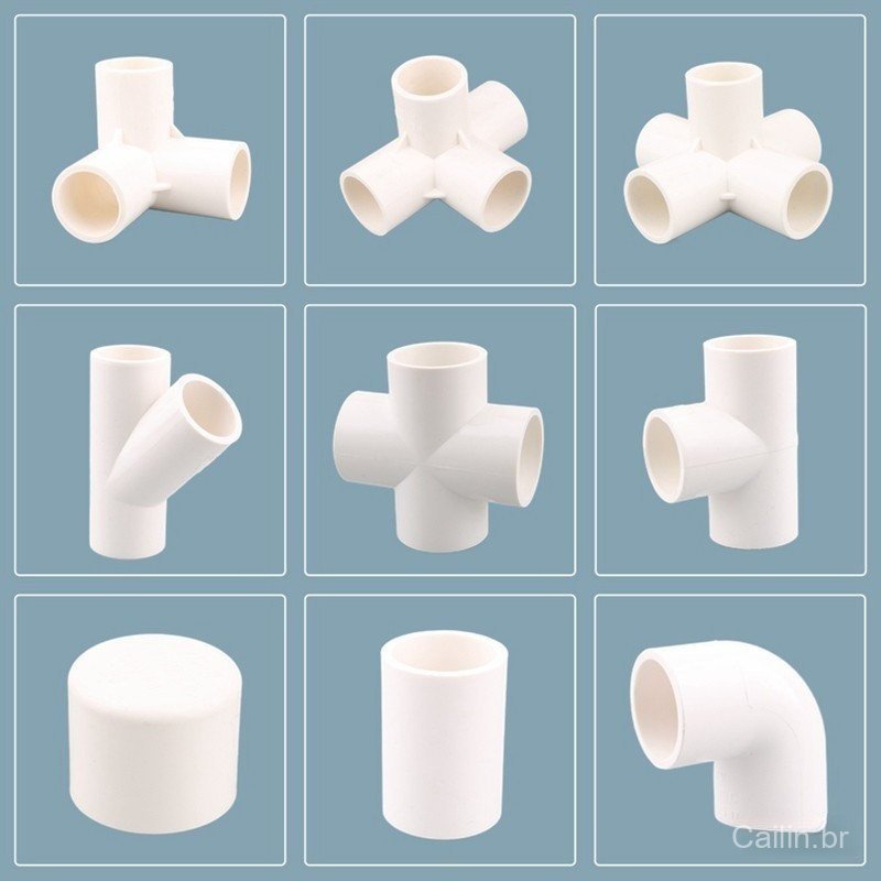 1pc 20 25 32mm Conector De Tubo De PVC Branco Cotovelo Reto T Juntas Cruzadas Adaptador De Tubulação De Água 3 4 5 6 Man em Oferta na Shopee