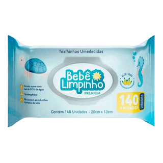 Toalha Umedecida Bebê Limpinho Premium 140 Unidades em Oferta na Shopee