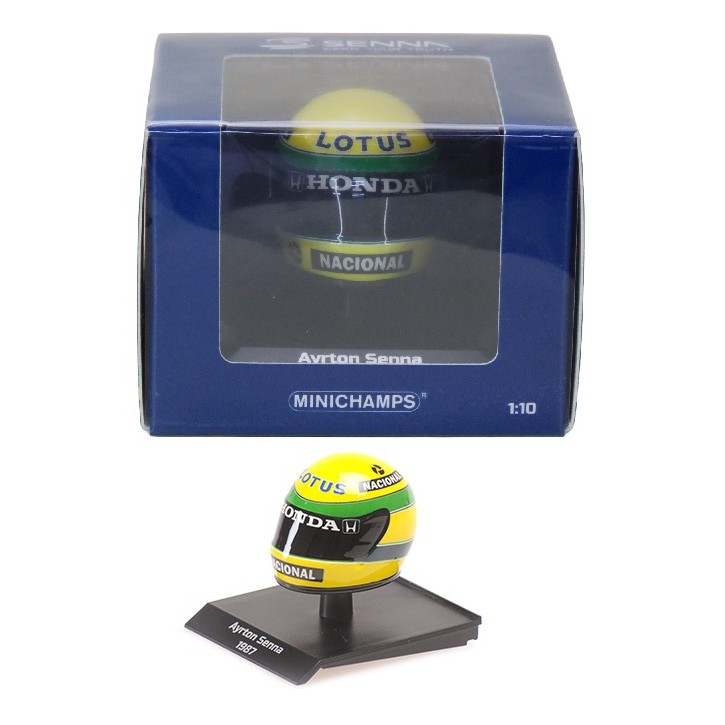 Capacete em Miniatura - 1987 Ayrton Senna - Formula 1 - 3cm - 1/10 - Minichamps