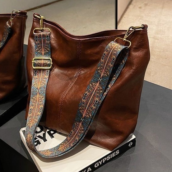 🦄Bolsa Transversal Feminina Vintage de PU Bolsa de Mão Fashion de Grande Capacidade com Múltiplos Compartimentos em Oferta na Shopee