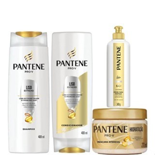 KIT PANTENE LISO EXTREMO SH+COND 2X400ML+CREME DE PENTEAR 240G+MASCARA PRO-V HIDRATAÇÃO 270G