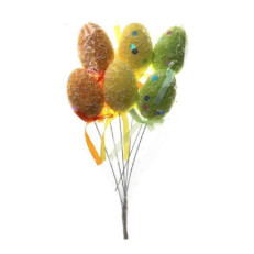 Pacote com 6 Enfeites de Ovos Páscoa 3x5cm