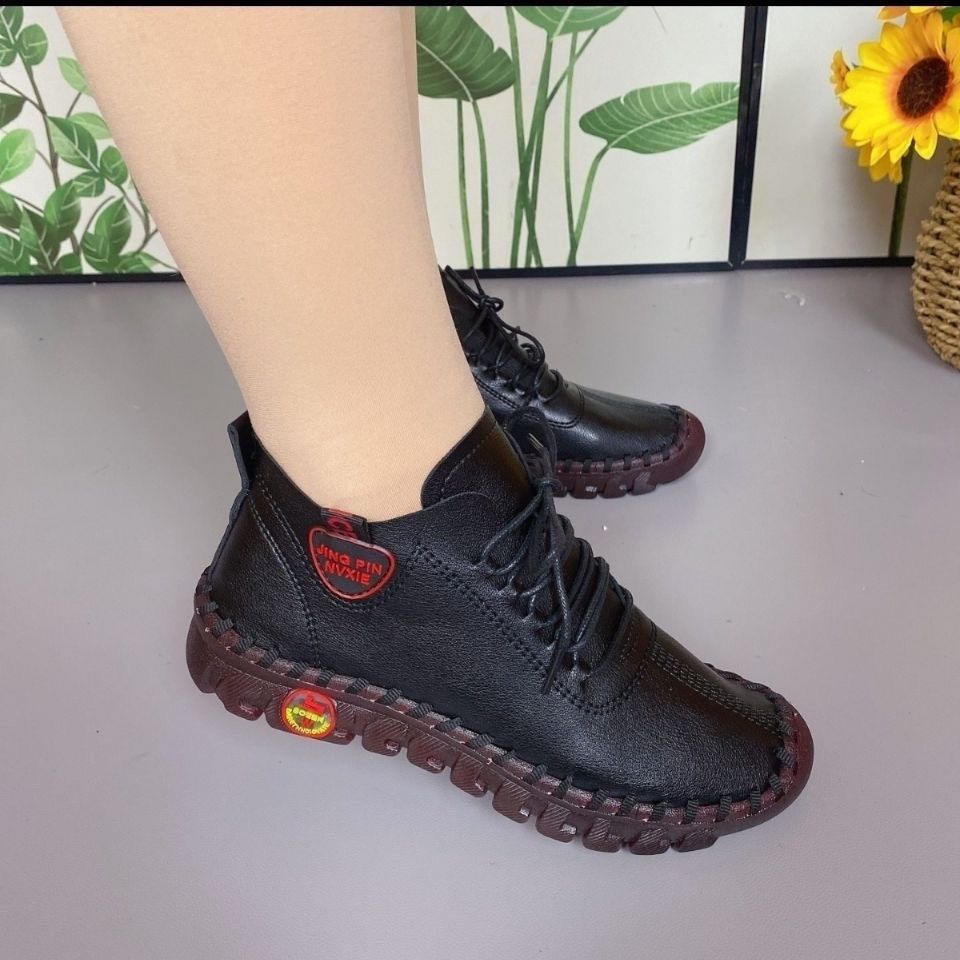 Sapato Ortopédico de Couro Feito à Mão com Solas Antiderrapantes 03YL