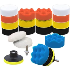 Kit Boina Automotiva Polimento 3 Pol 11 Peças Espuma e Lã Com Suporte Para Furadeira e Parafusadeira