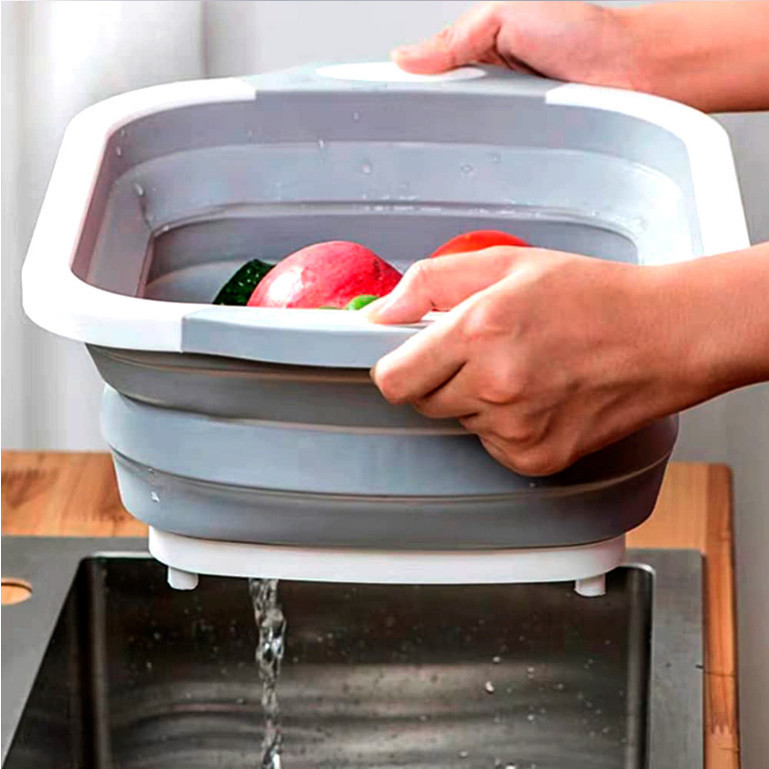 Bacia Retrátil e Tábua de Corte Muito Útil Fácil de Guardar