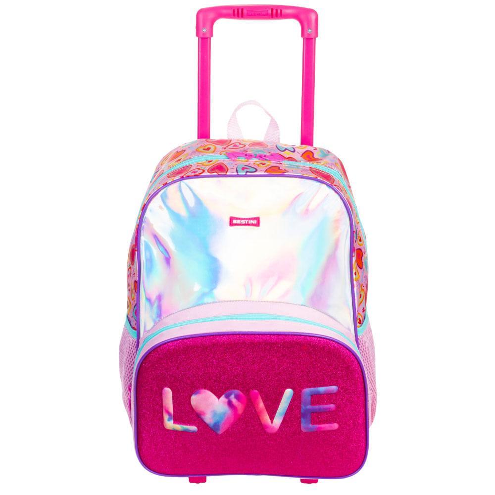 Mochila de Rodinha Grande Sestini X Love - Colorido em Oferta na Shopee