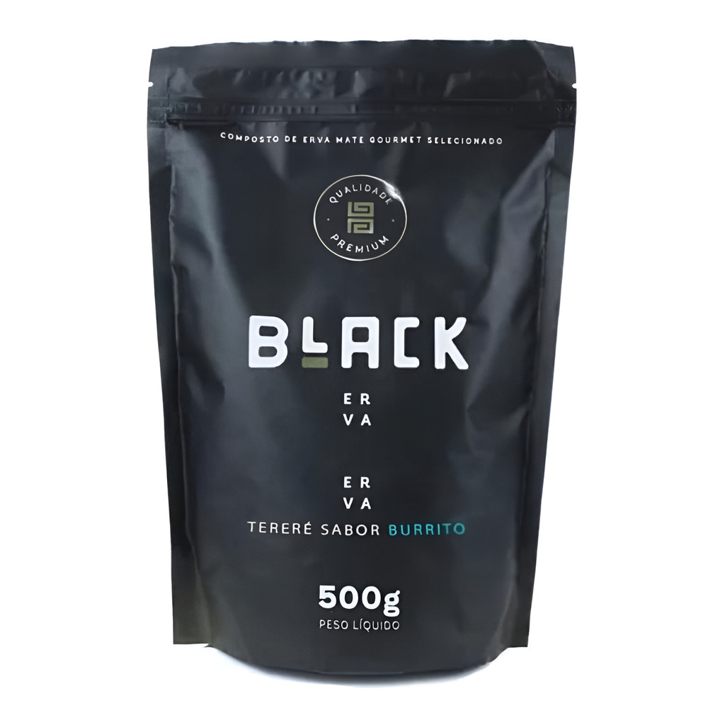 Erva Mate Terere Black Erva Qualidade Premium 500g Sabores Cor Burrito