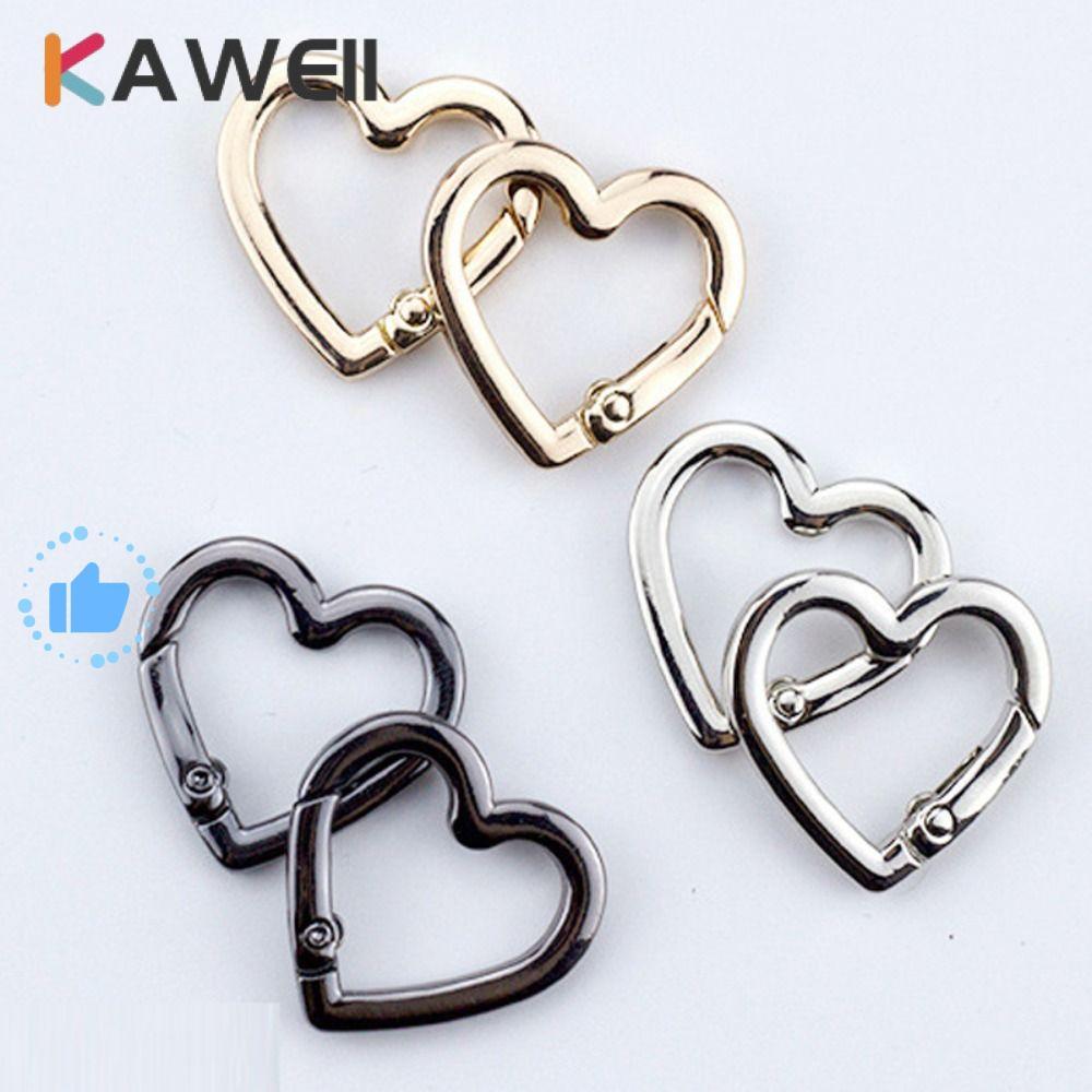 KAWEII 5 Peças De Fivelas De Anel De Mola , Mosquetão De Coração De 22 Mm/25 , Clipe De Fecho De Pressão Preto Dourado E