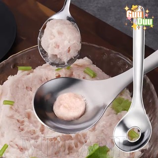 [Guudu] Colher De Almôndegas De Aço Inoxidável-Molde De Croquetes-Manual Para Fazer Bolas De Peixe Bolinhos De Carne De 