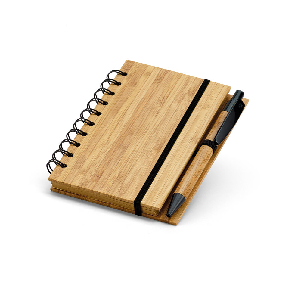 Caderno A6 Bambu Páginas Pautadas Papel Reciclado Sustentável Ecológico Anotações Portátil