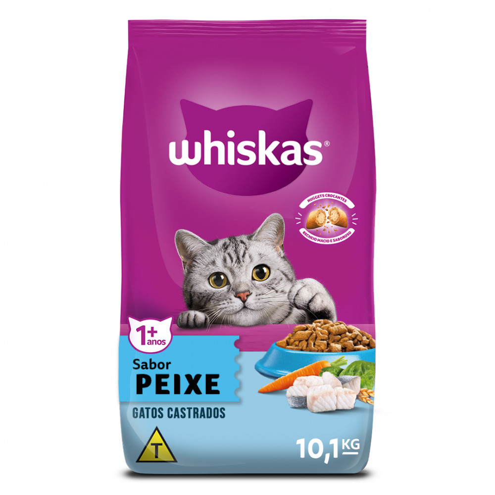 Ração Whiskas Peixe Gatos Adultos Castrados 900g em Oferta na Shopee