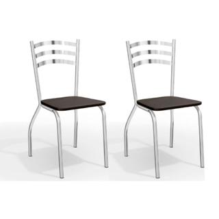 Cadeira Sala de Jantar Portugal 2C007CR Aço Kit 2 Uni Cromada/Preto 110 - Kappesberg em Oferta na Shopee