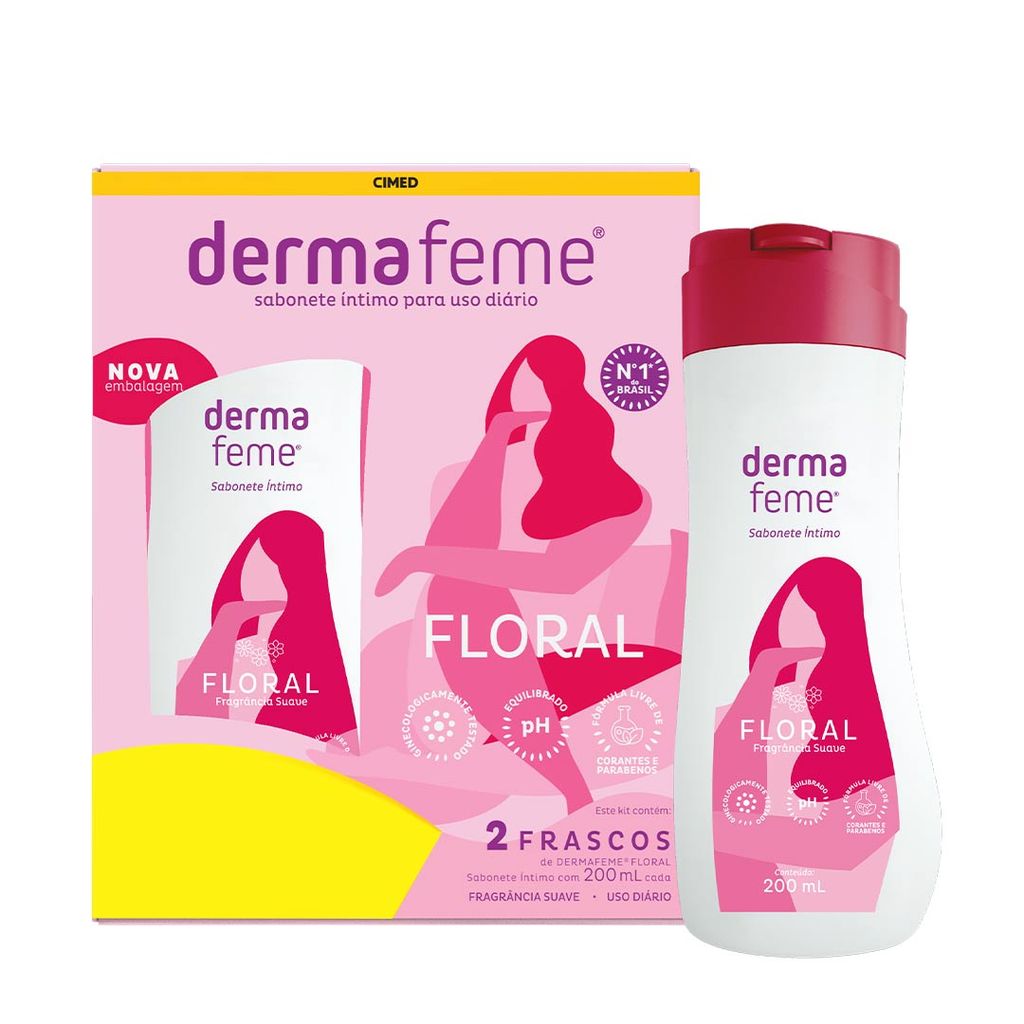 Dermafeme Floral Sabonete Intimo Kit 200ml Cada - Cimed