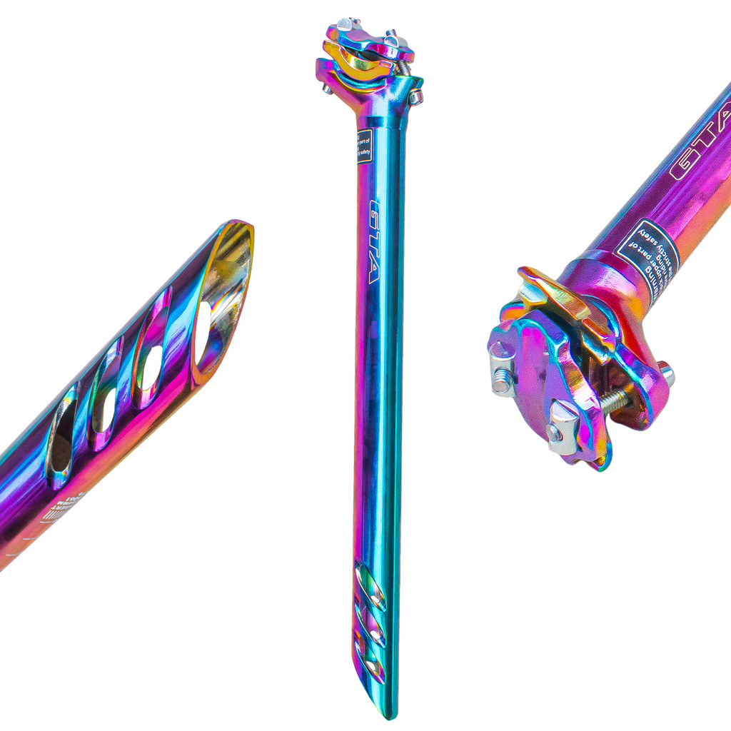 Canote Selim GTA Camaleão Bicicleta 27.2mm com Carrinho Alumínio Rainbow