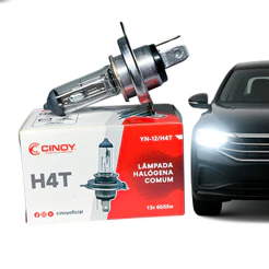 Kit com 10 Lâmpadas Halógena Automotivas H4 12V 60/55W para Farol de Carro Para Carro