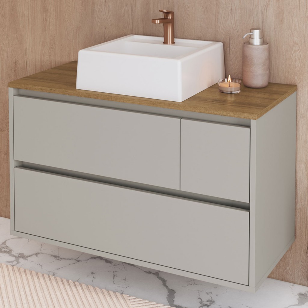 Armário de Banheiro Belarus 2 Portas 1 Gaveta Com Cuba - Art In Móveis em Oferta na Shopee