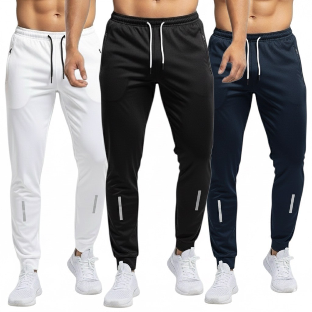 Kit 03 Calças Masculinas - Preta - Branca - Marinho - Pronta Entrega + Promoção + Envio Imediato