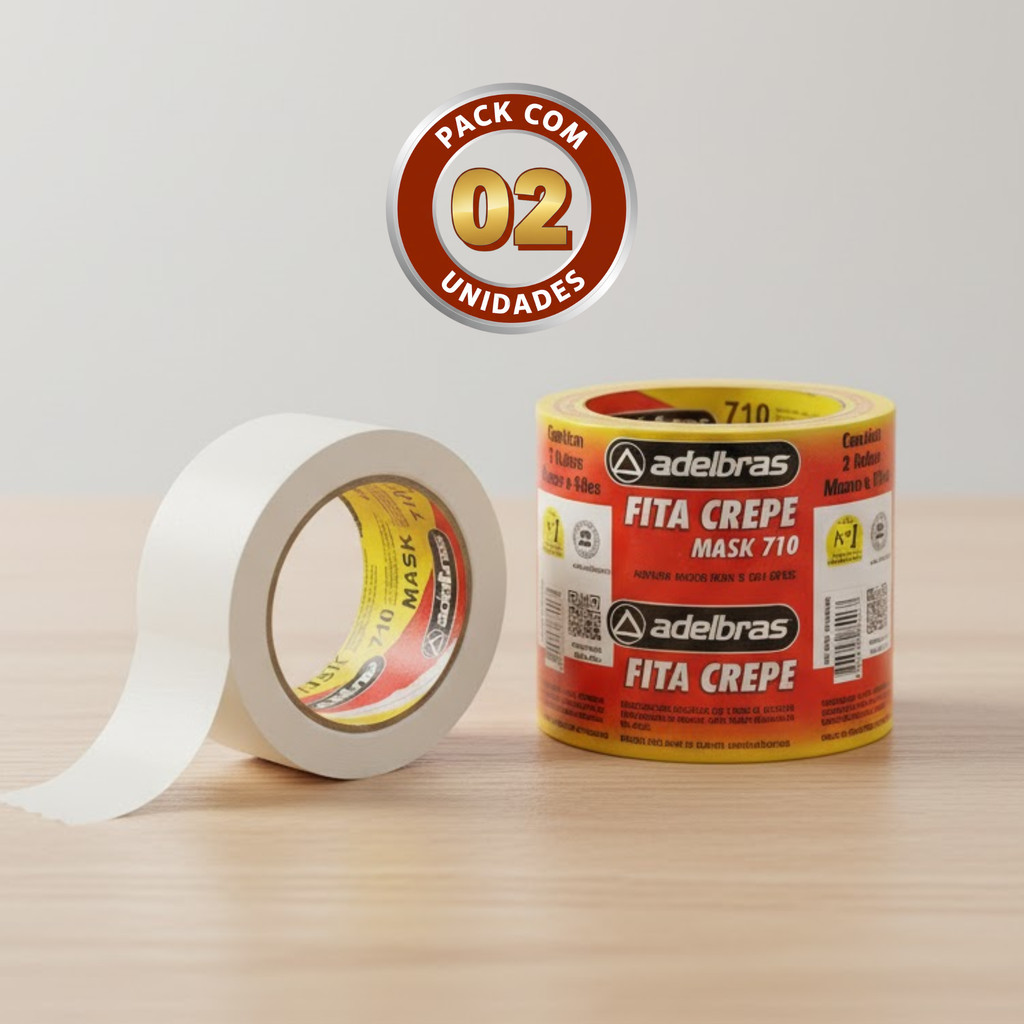 FITA CREPE MASK 48MM X 50MT - 2 UN - ADELBRAS em Oferta na Shopee