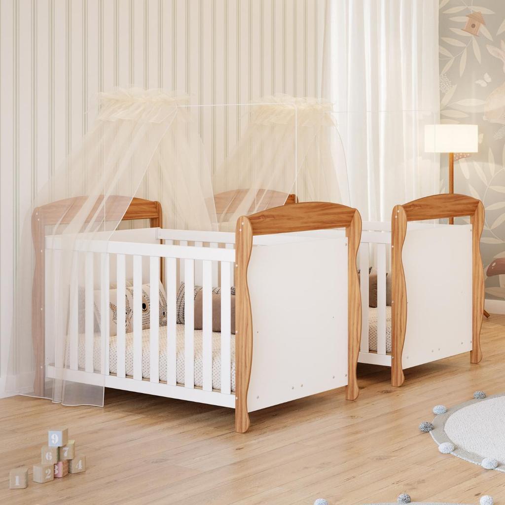 Berços Americano Gêmeos Marquesa 3 Em 1 Mini Cama 100% MDF