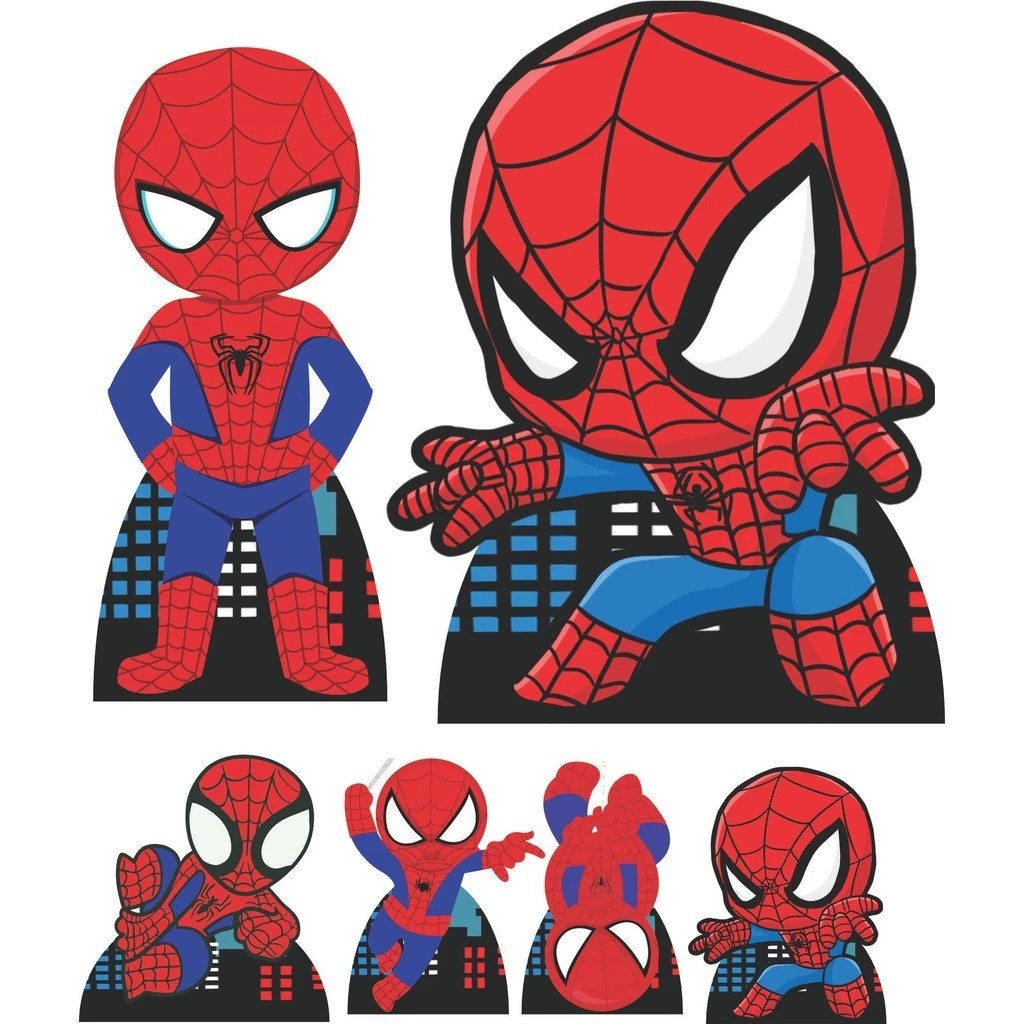 DISPLAYS EM MDF HOMEM ARANHA CUTE para Decoração de Festa M1 em Oferta na Shopee