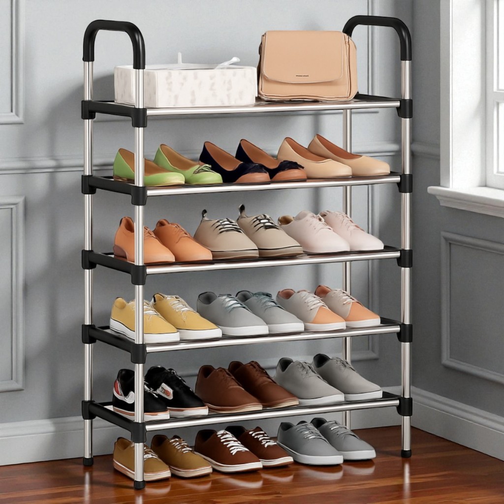 Sapateira Luxo Vertical Aco Inox 5 Andares