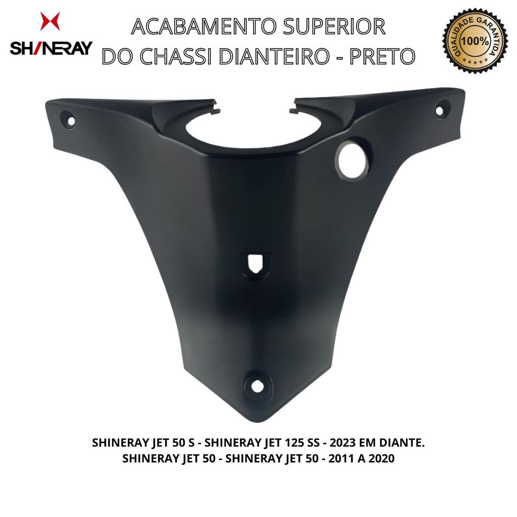 Acabamento Superior Chassi Dianteiro Shineray Jet 50S Jet 125SS 2023 Em Diante Preto