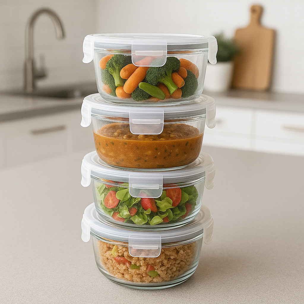 Kit 10 ou 5 Potes 380ml ou 600ml Vidro Hermético Redondo Com Travas Marmita Premium em Oferta na Shopee