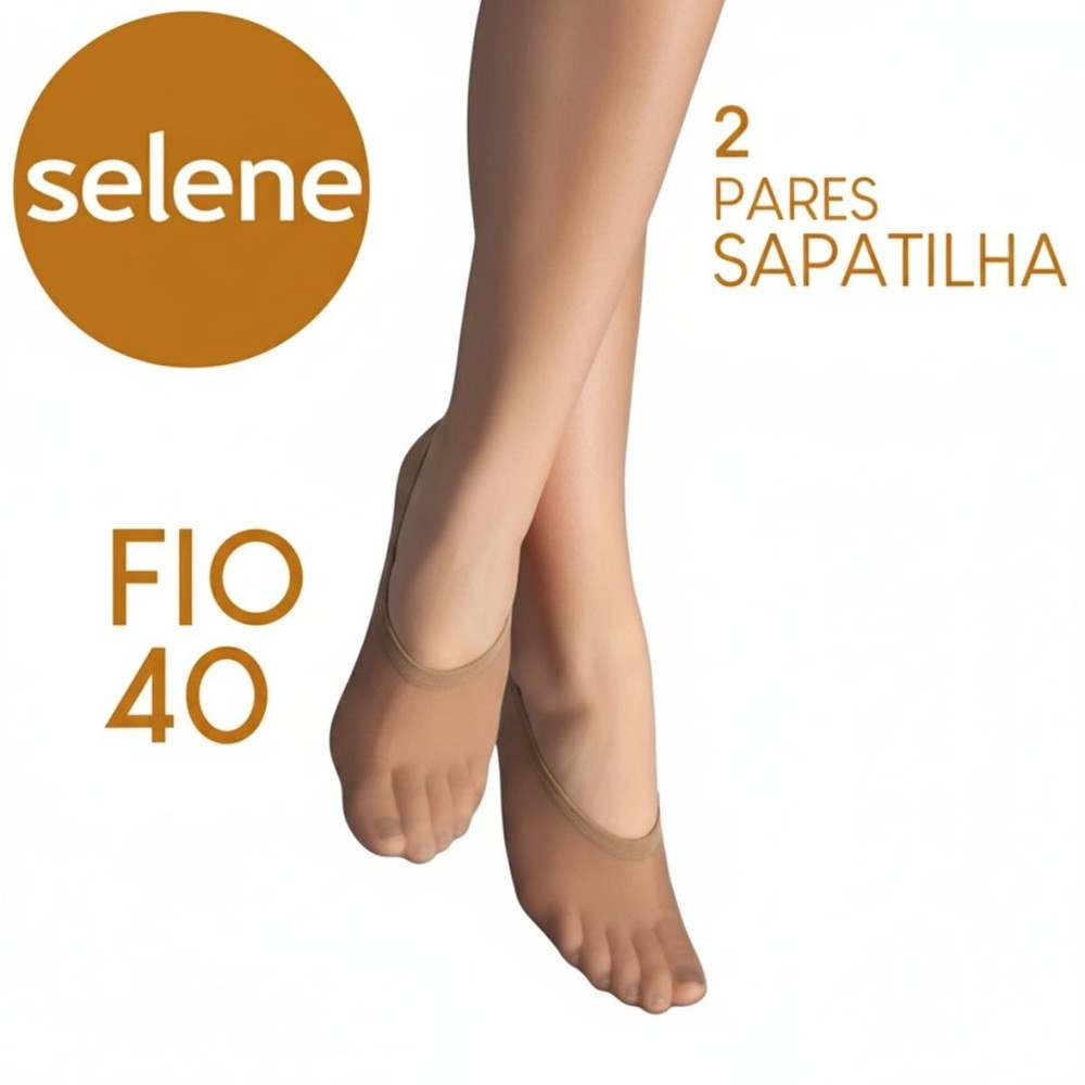 Kit 2 Pares Meia Sapatilha Selene Fio 40 Feminina - Natural em Oferta na Shopee